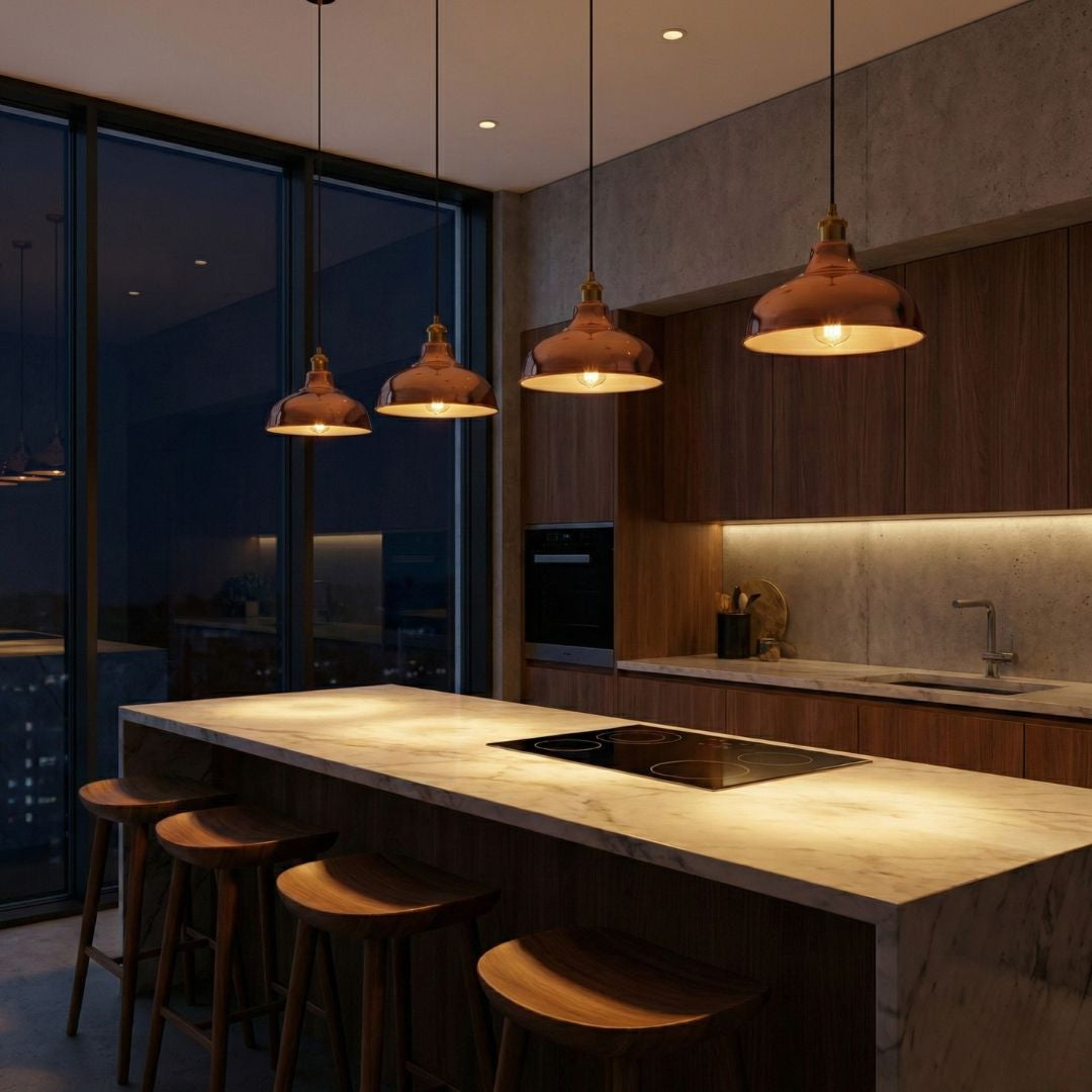 Asidd : Polished Copper Pendant Light