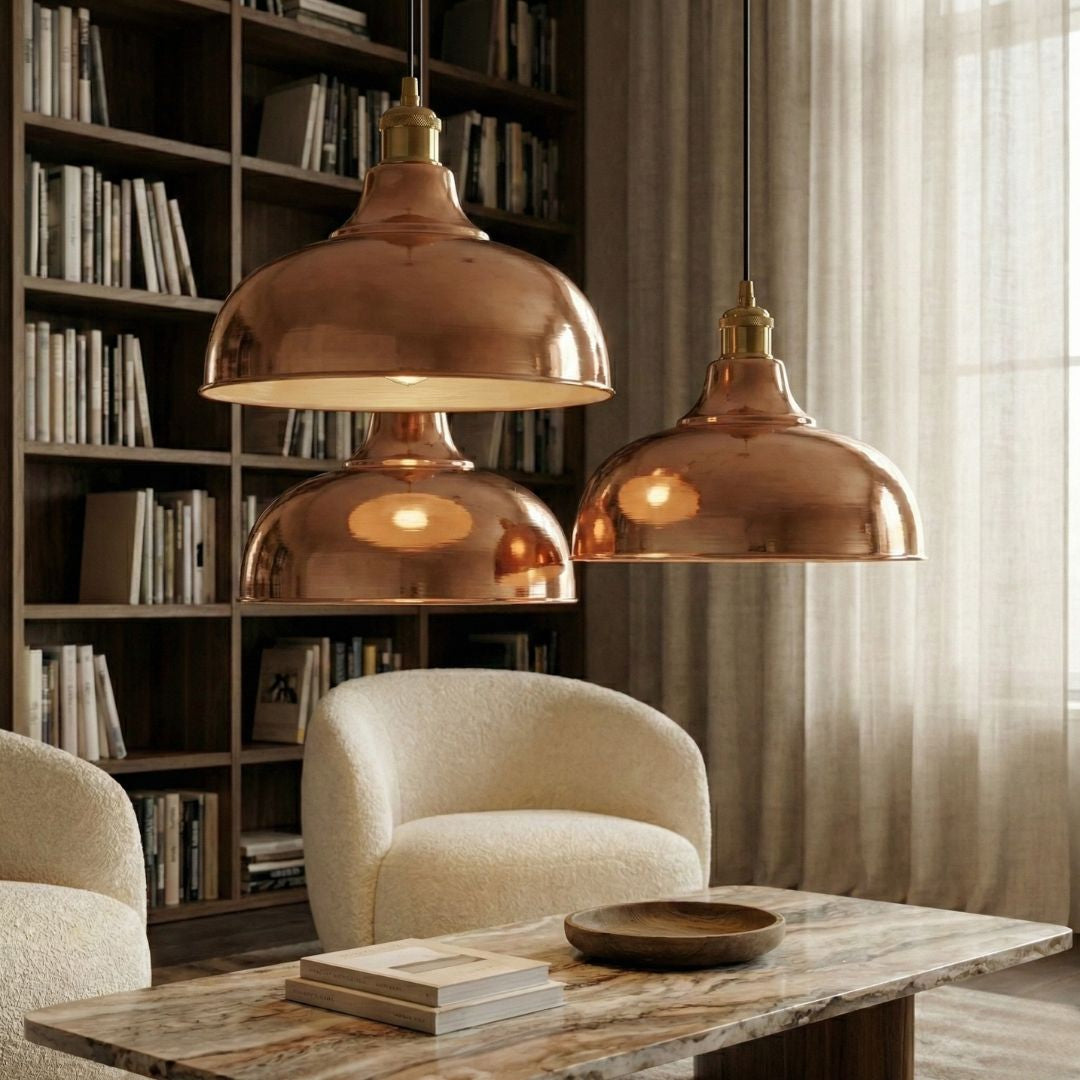 Asidd : Polished Copper Pendant Light