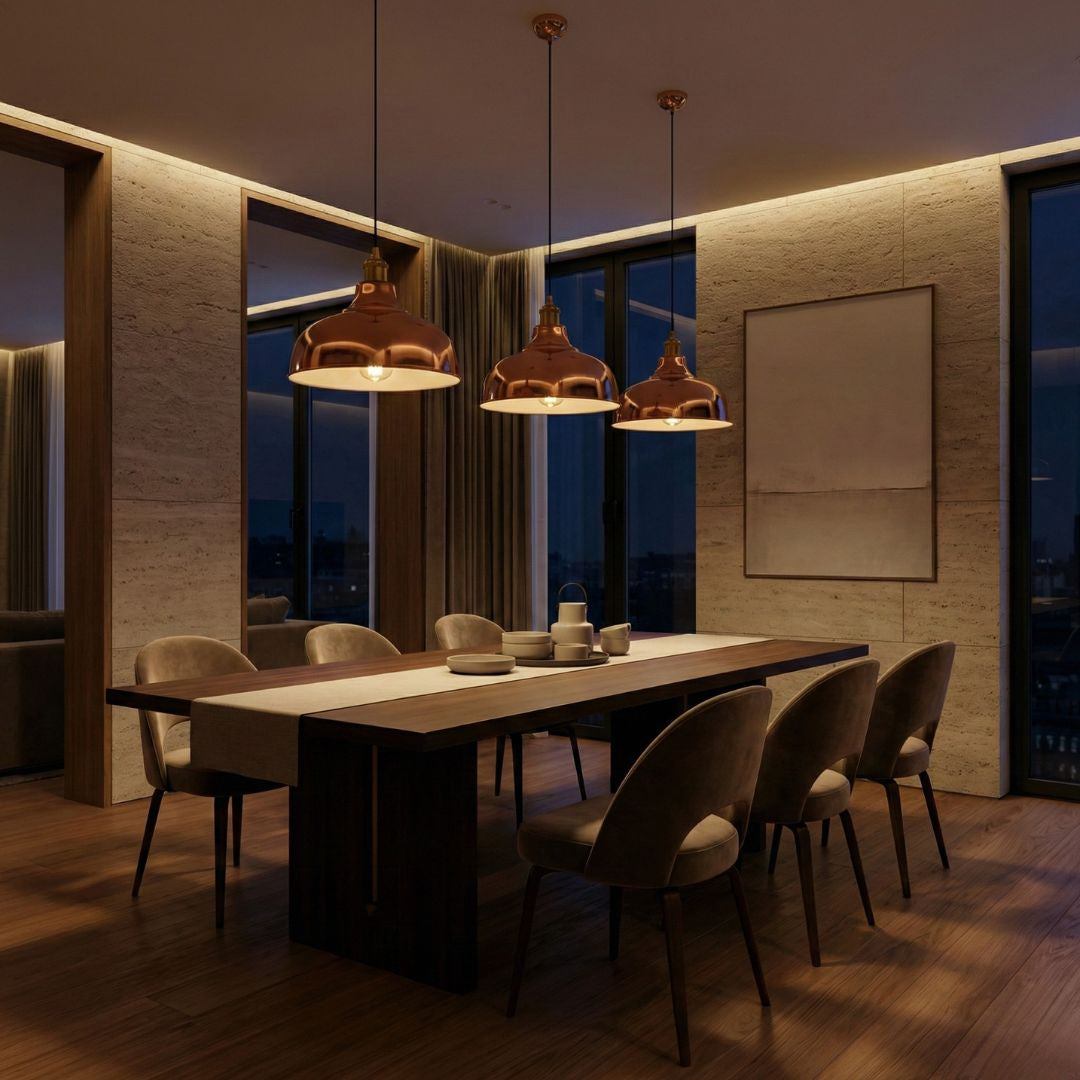 Asidd : Polished Copper Pendant Light