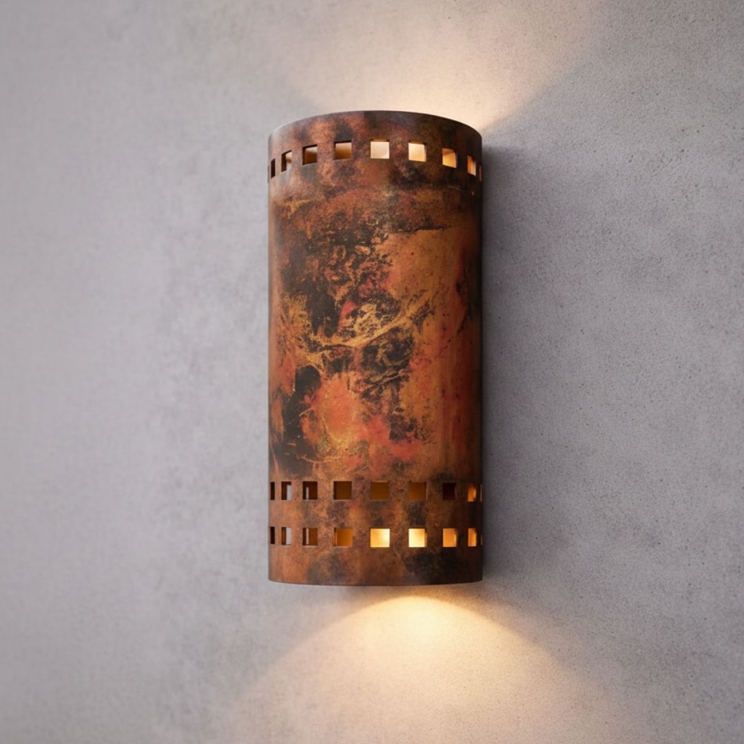 Clara : Flame Patina Copper Wall Sconce