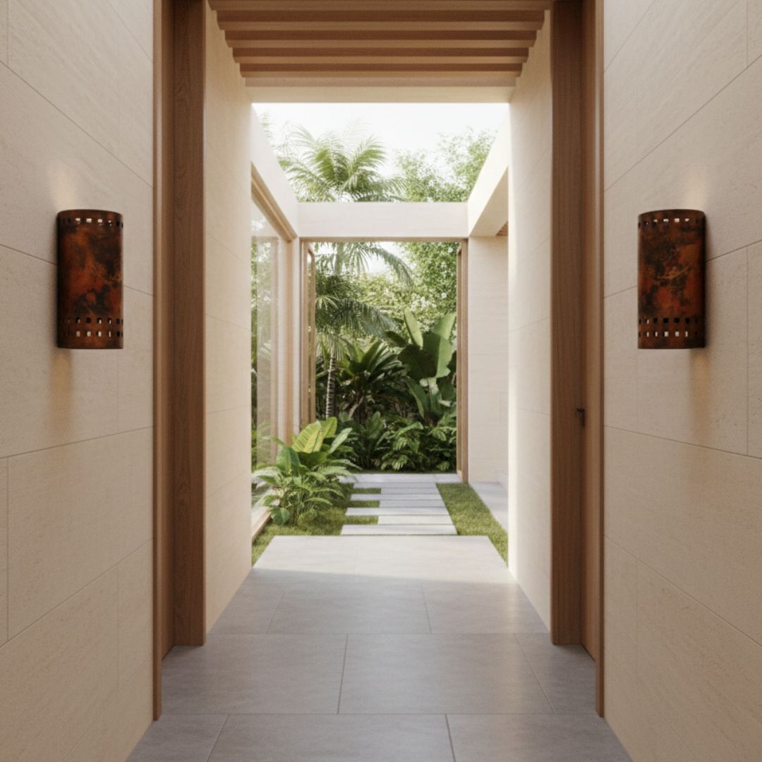 Clara : Flame Patina Copper Wall Sconce