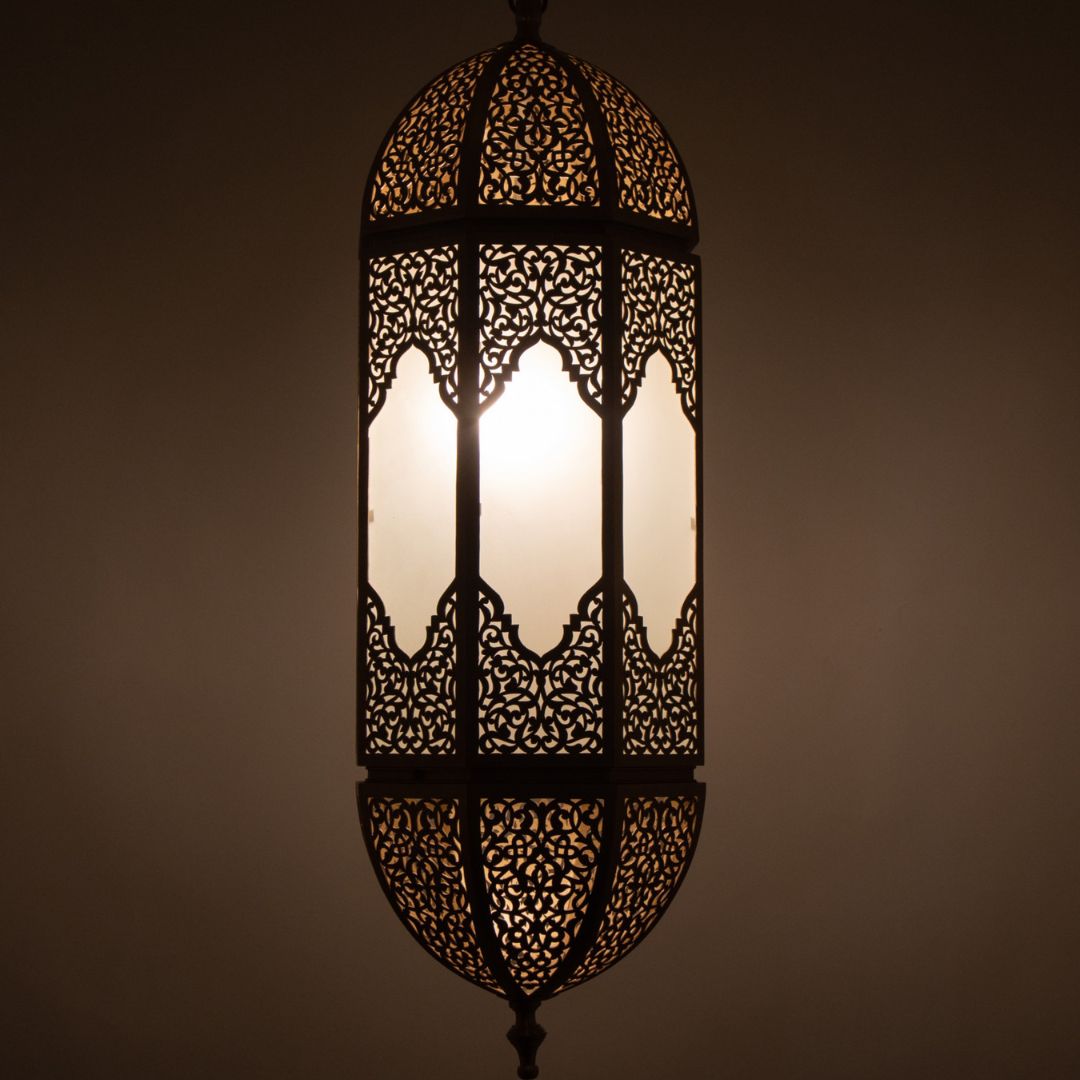 Sonia : Hand-Etched Brass Moroccan Capsule Pendant