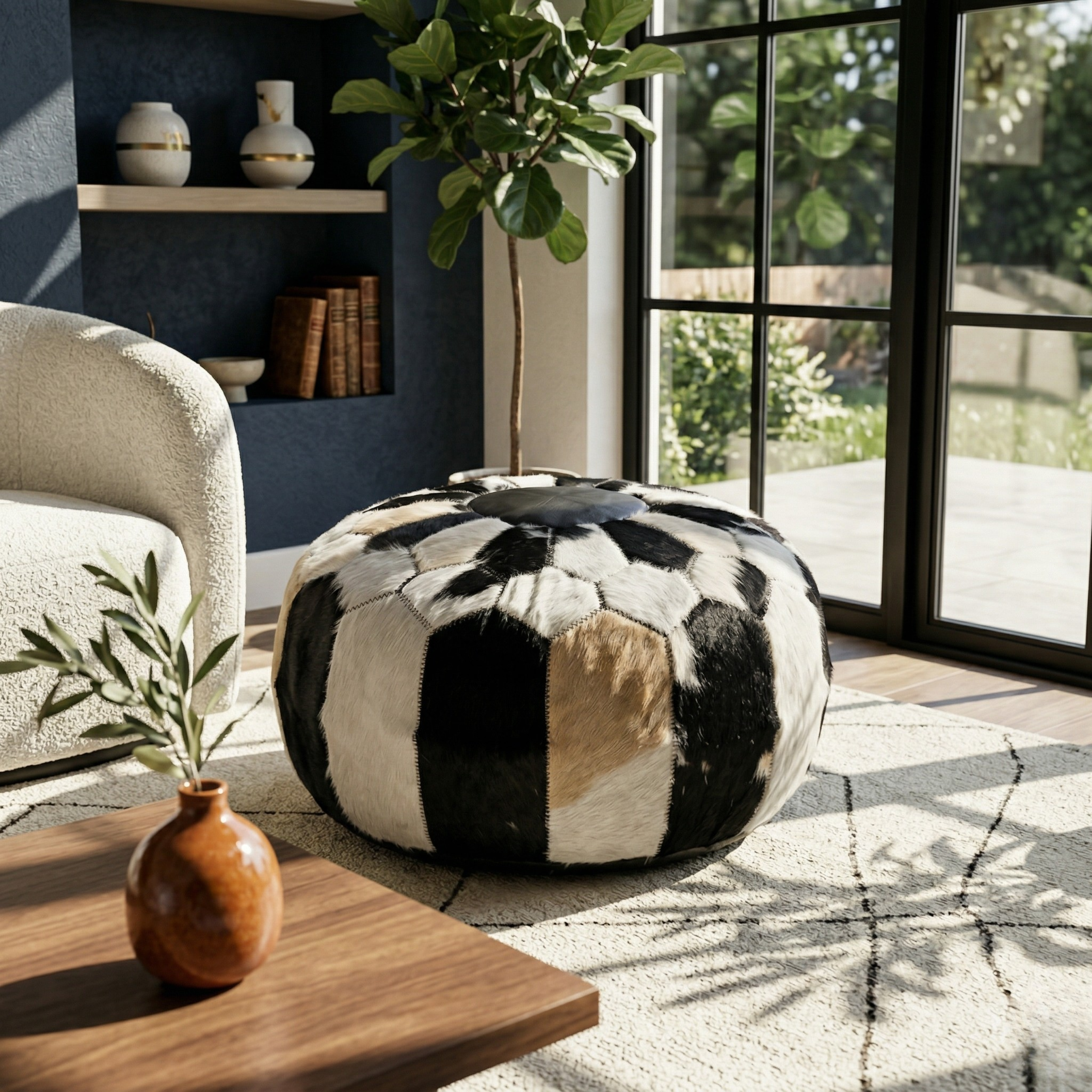 بوف جلدي - شوكولاتة