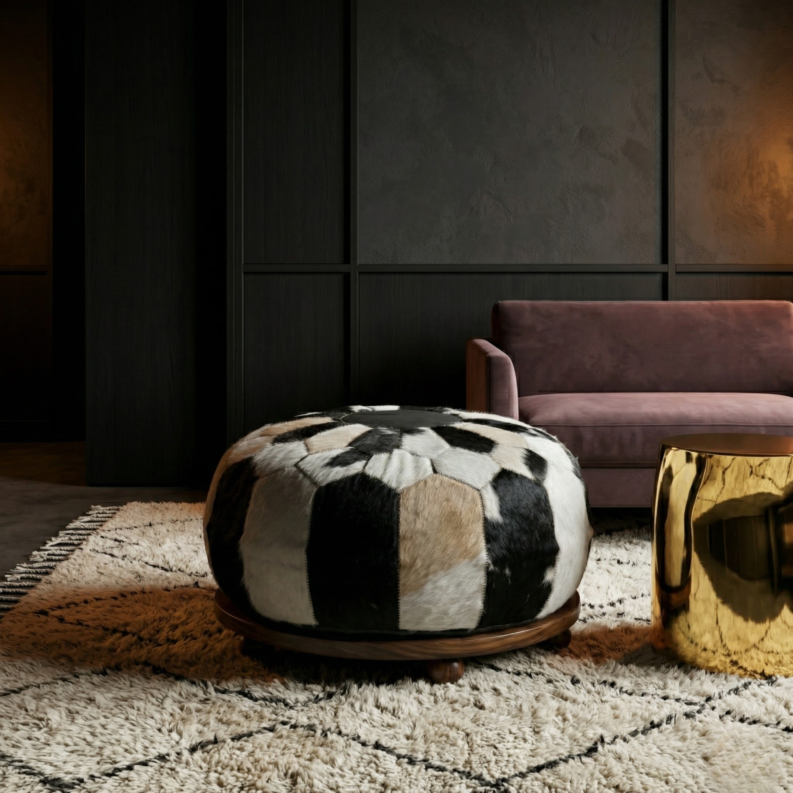 بوف جلدي - شوكولاتة