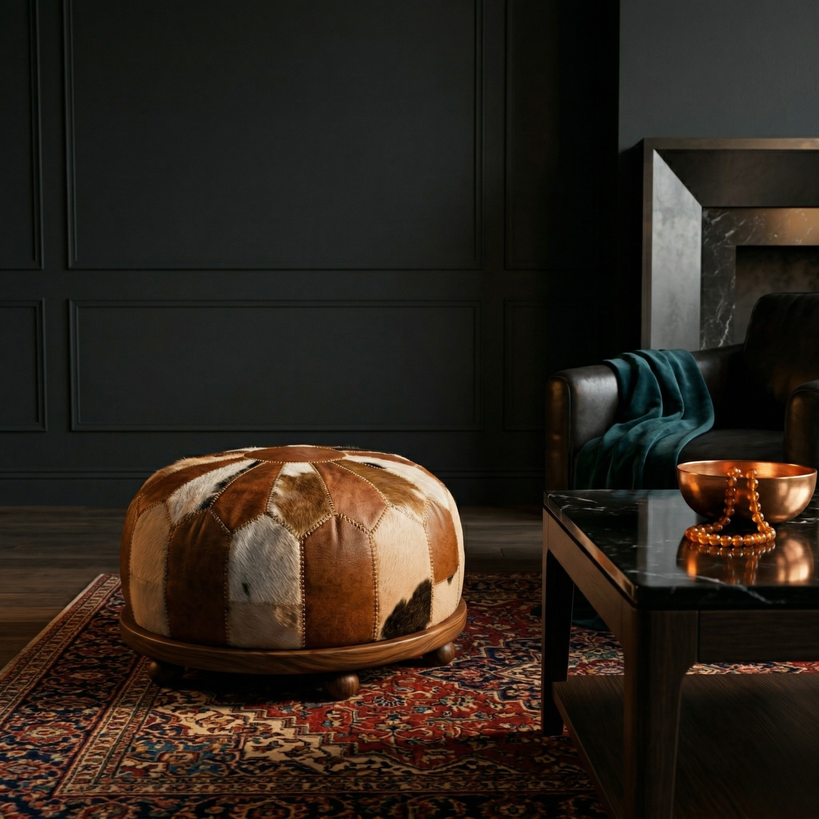 بوف جلدي - شوكولاتة