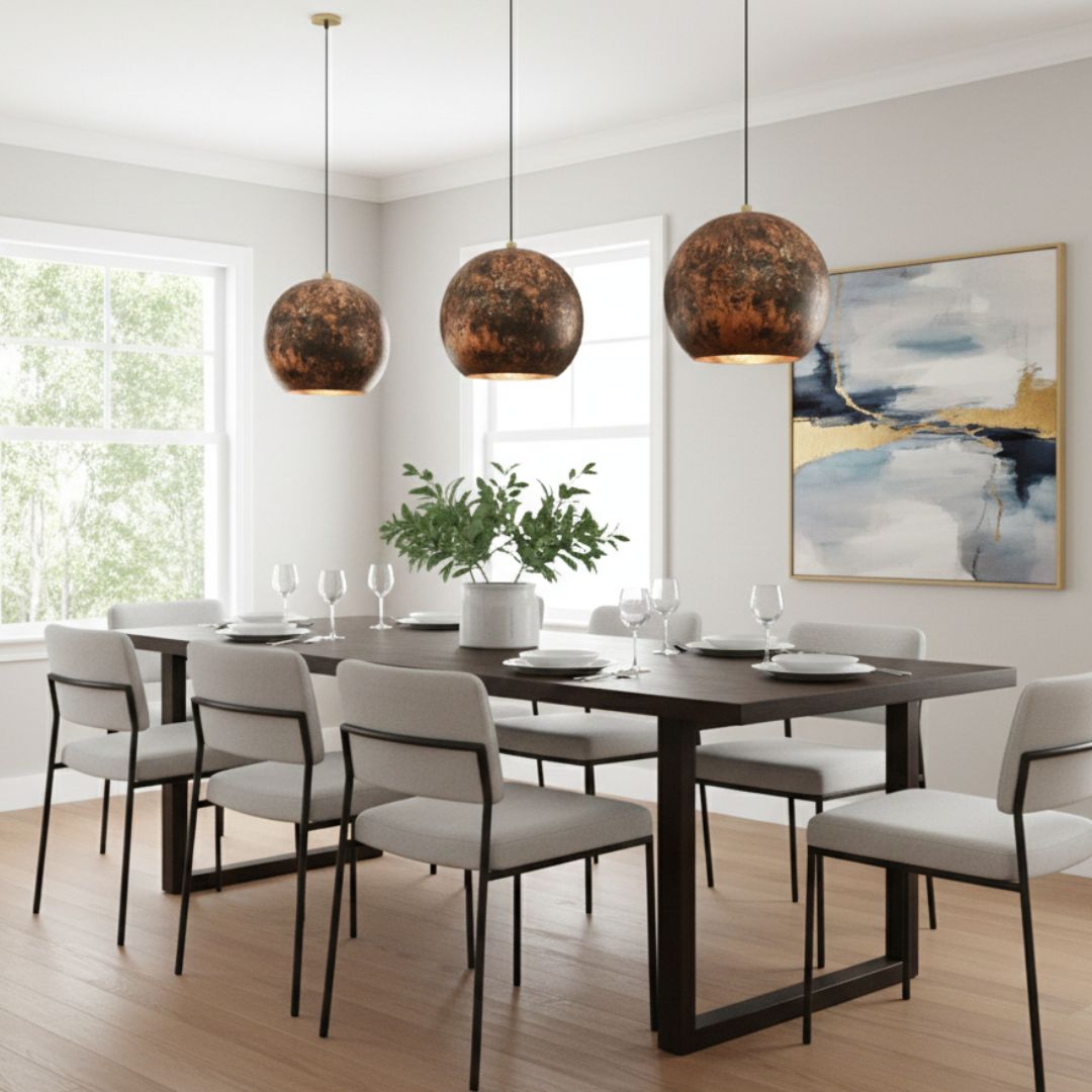 Lucent : Rounded Organic Copper Pendant Light