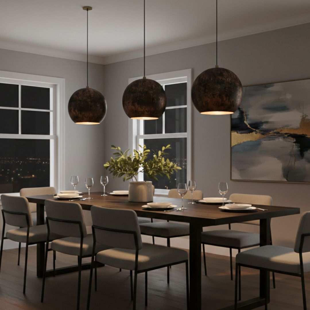 Lucent : Rounded Organic Copper Pendant Light