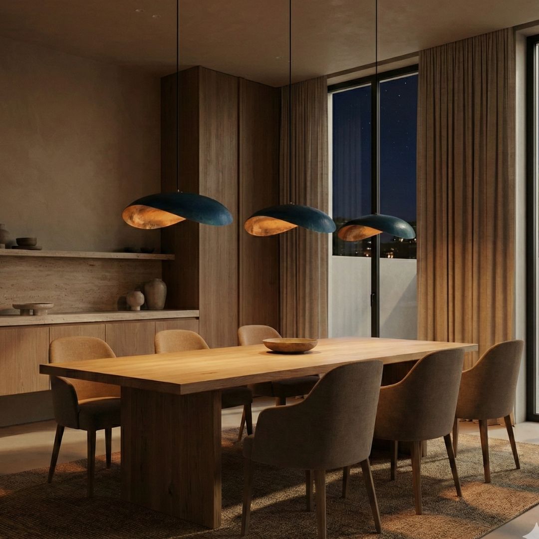 Lumina : Curved Copper Pendant Light