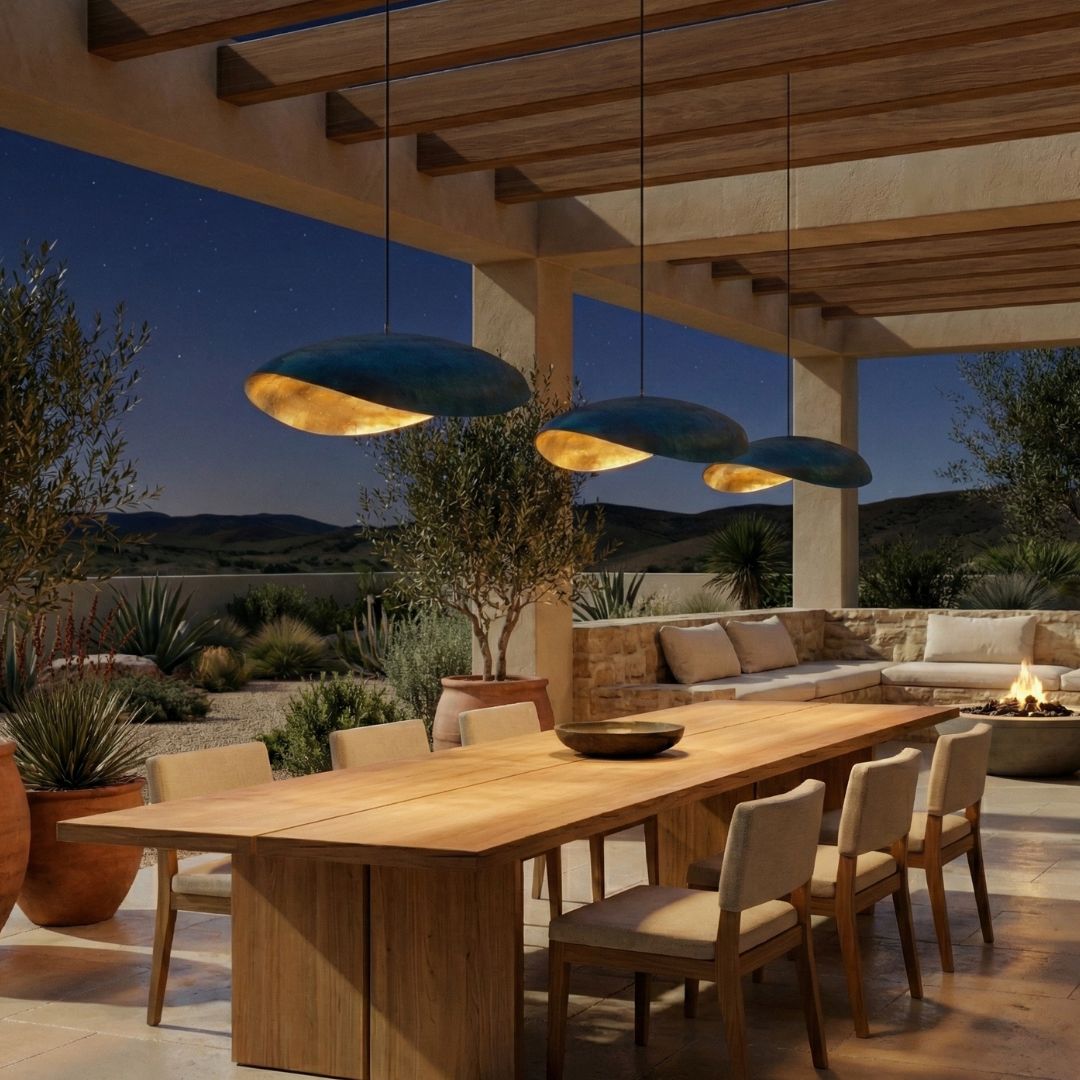 Lumina : Curved Copper Pendant Light