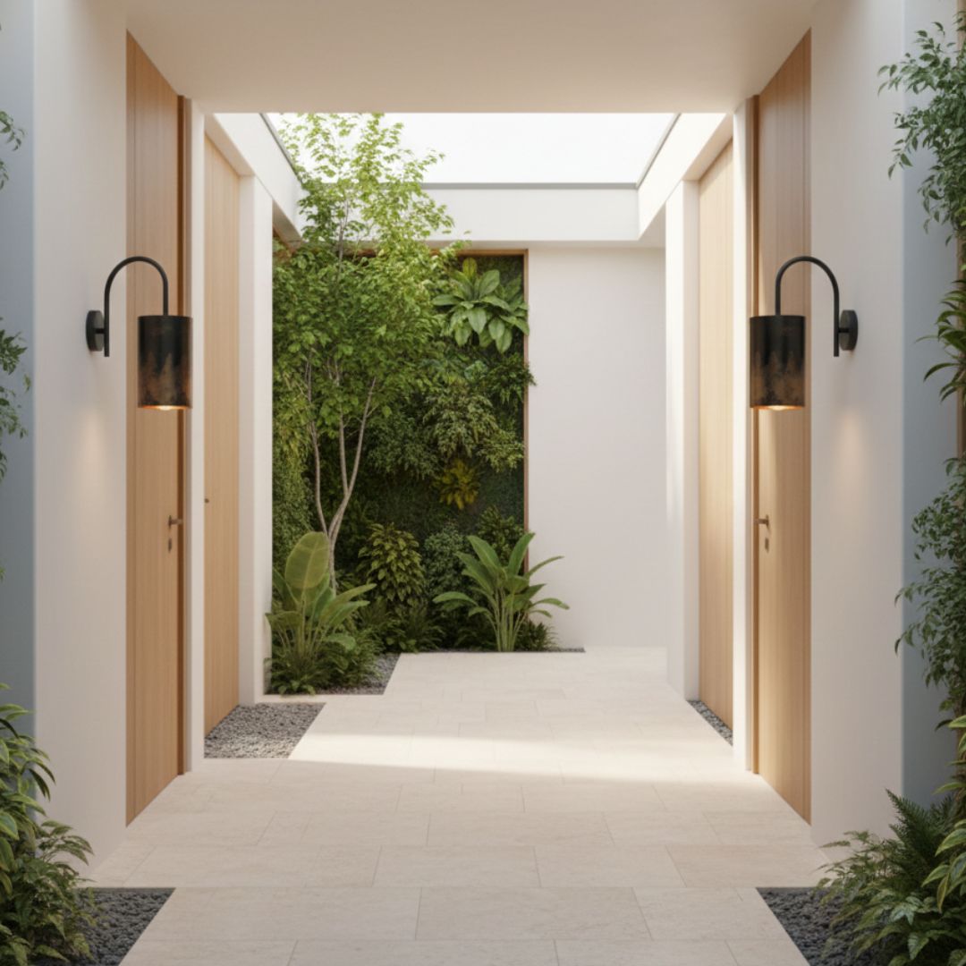 Nora : Dark Patina Curved Wall Sconce