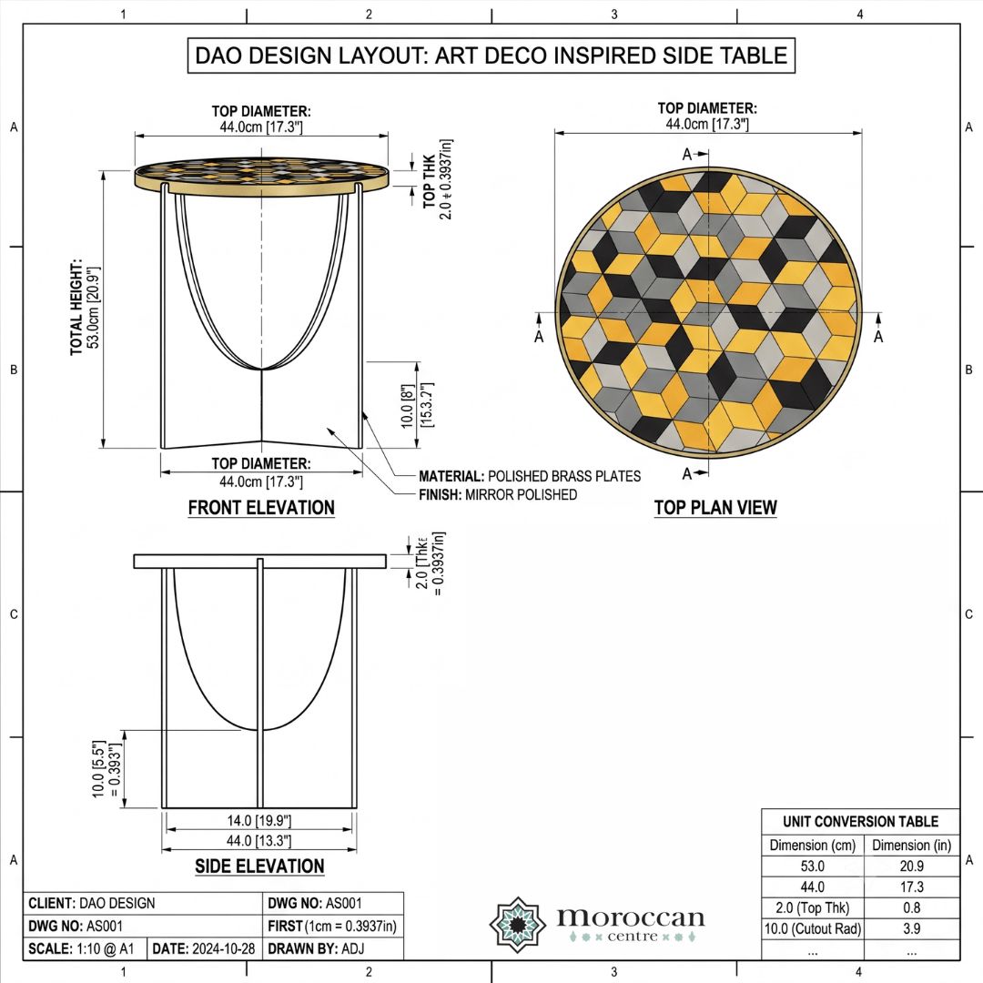 Oasis - Handmade Zellige Mosaic Tile Table