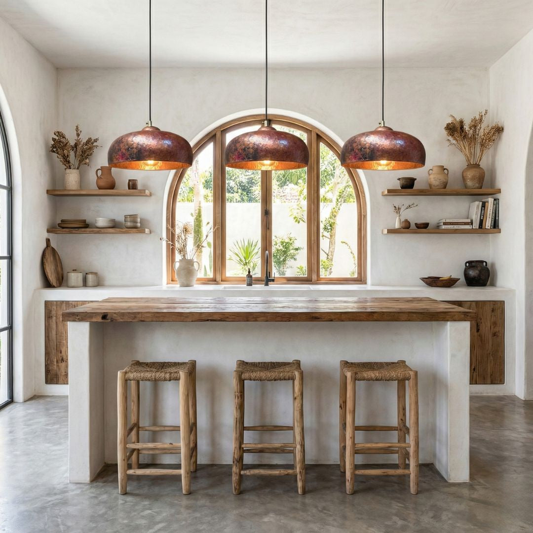 Tafukt: Handmade Rustic Copper Ceiling Light