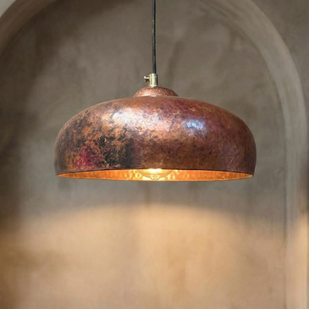 Tafukt: Handmade Rustic Copper Ceiling Light