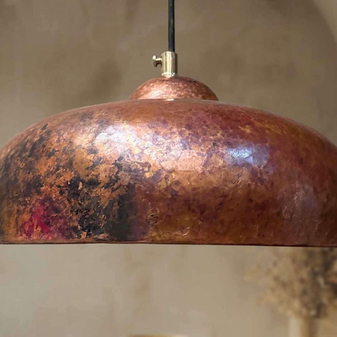 Tafukt: Handmade Rustic Copper Ceiling Light