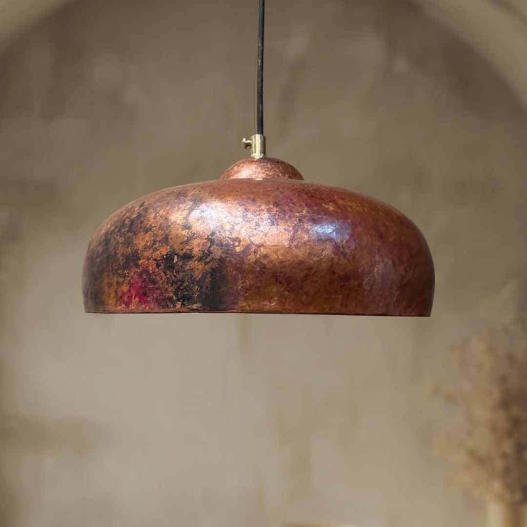 Tafukt: Handmade Rustic Copper Ceiling Light