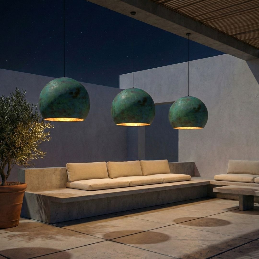 Taziri : Oxidized Copper Pendant Light