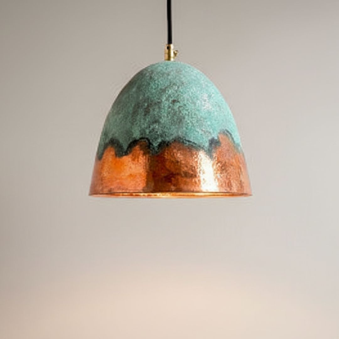 Tifawt : Verdigris Copper Dome Lamp
