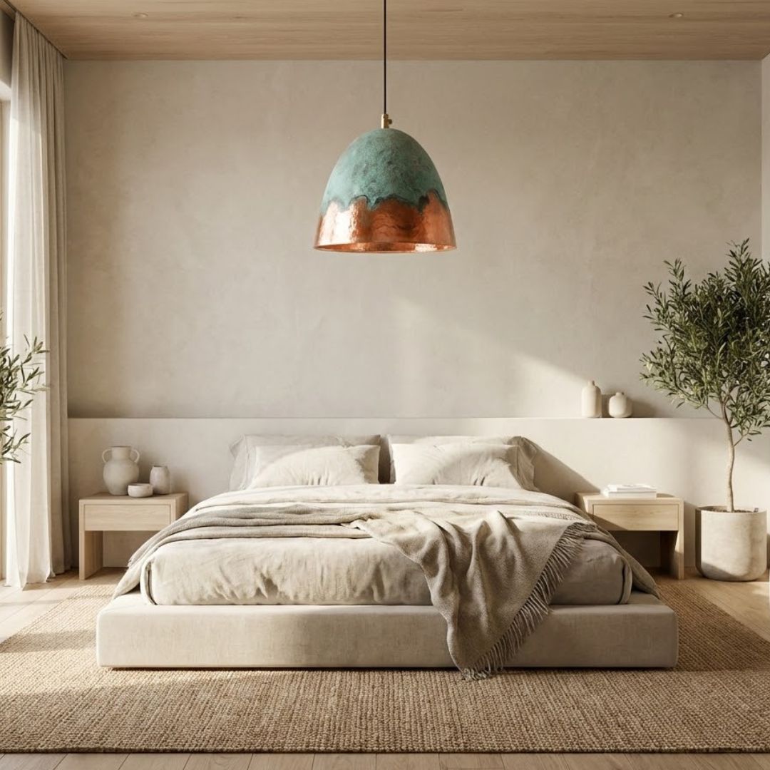 Tifawt : Verdigris Copper Dome Lamp