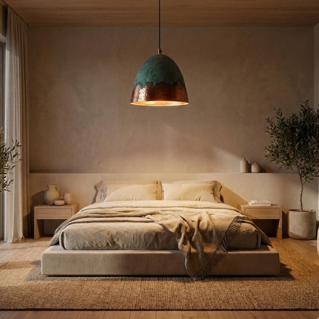 Tifawt : Verdigris Copper Dome Lamp