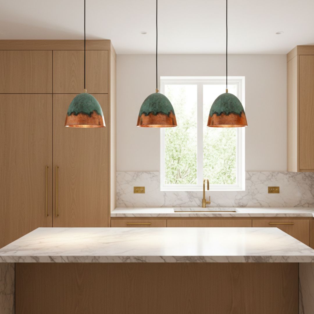 Tifawt : Verdigris Copper Dome Lamp