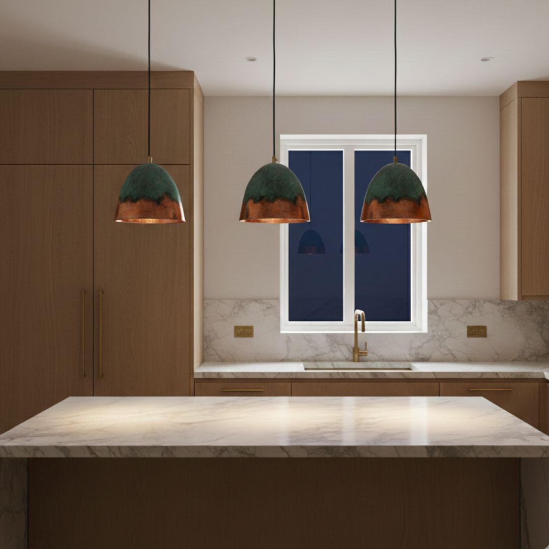 Tifawt : Verdigris Copper Dome Lamp