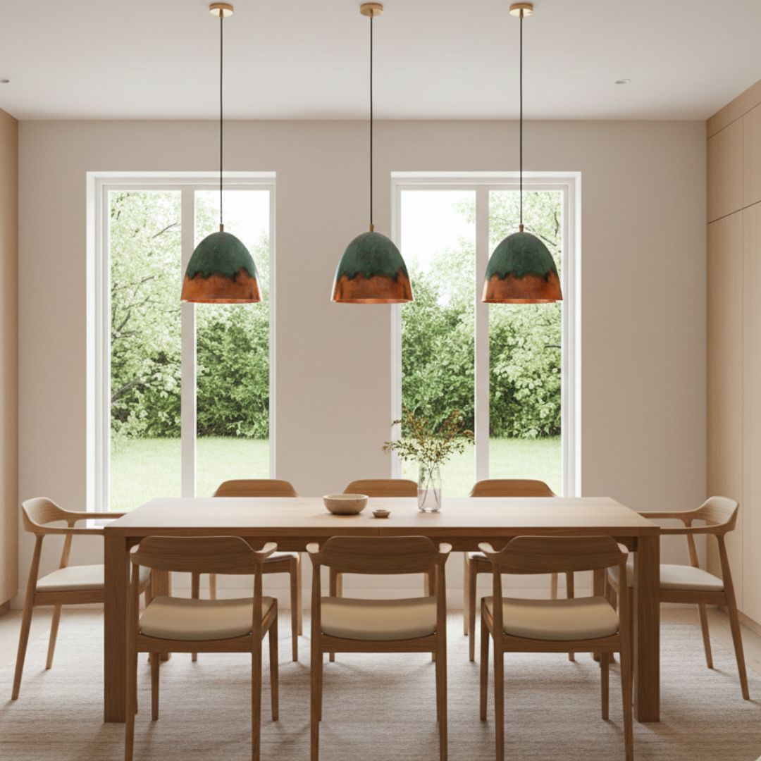 Tifawt : Verdigris Copper Dome Lamp