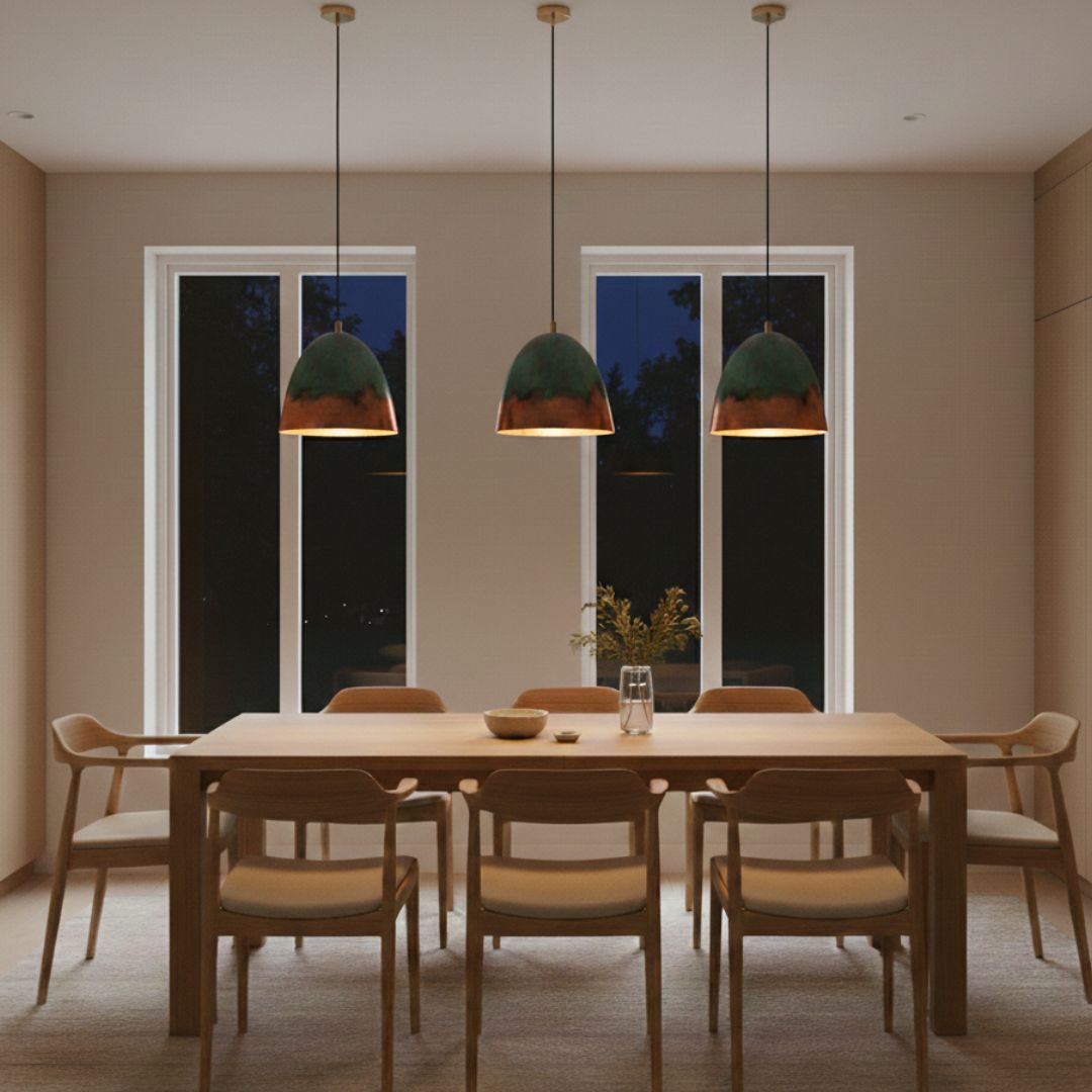 Tifawt : Verdigris Copper Dome Lamp