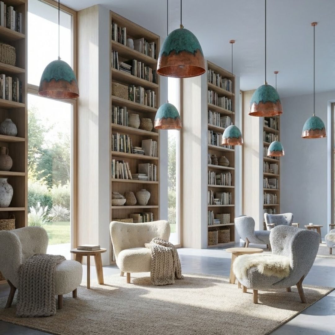 Tifawt : Verdigris Copper Dome Lamp