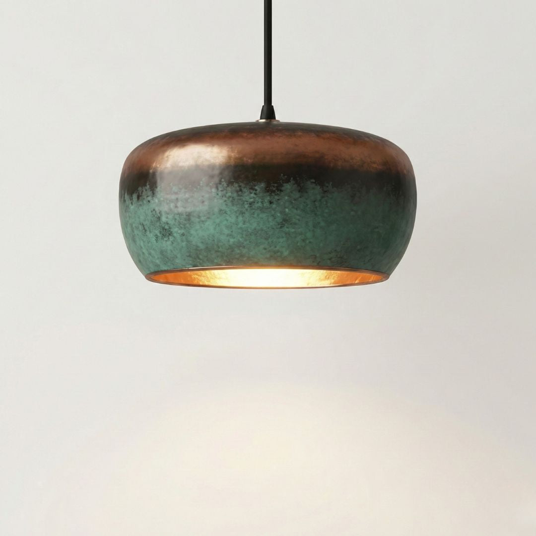 Tumrt : Rounded Patina Copper pendant light