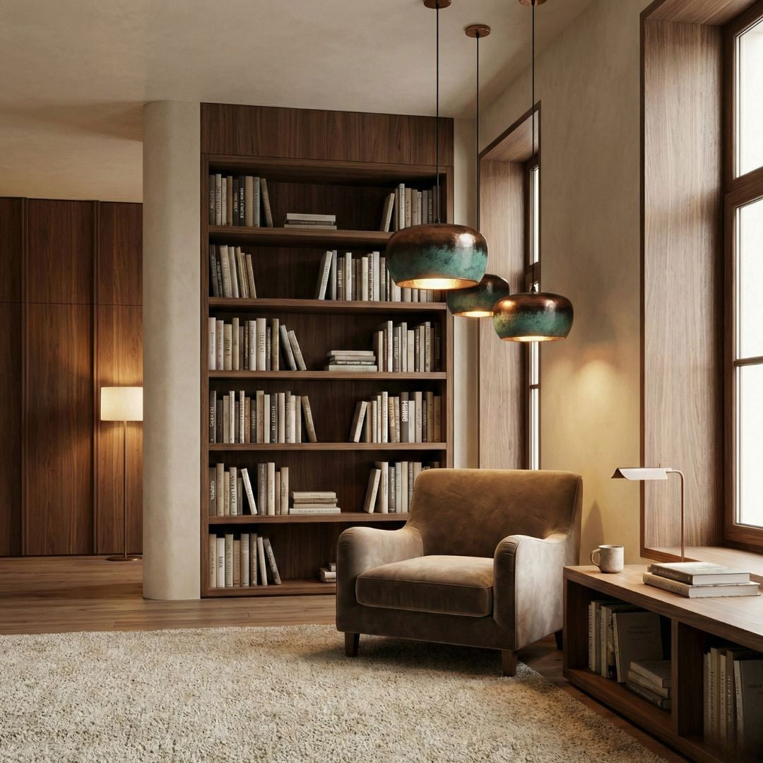 Tumrt : Rounded Patina Copper pendant light