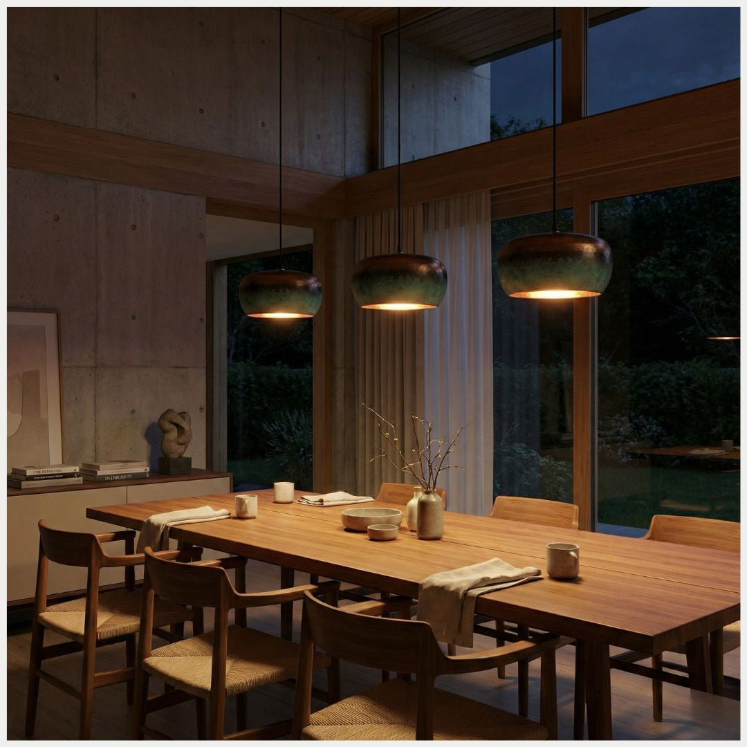 Tumrt : Rounded Patina Copper pendant light
