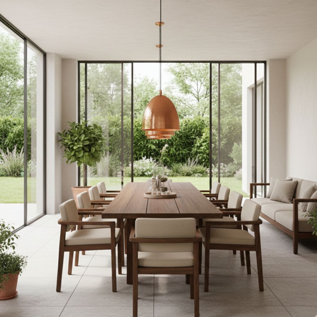 Zigh : Hammered Copper Dome Pendant Light
