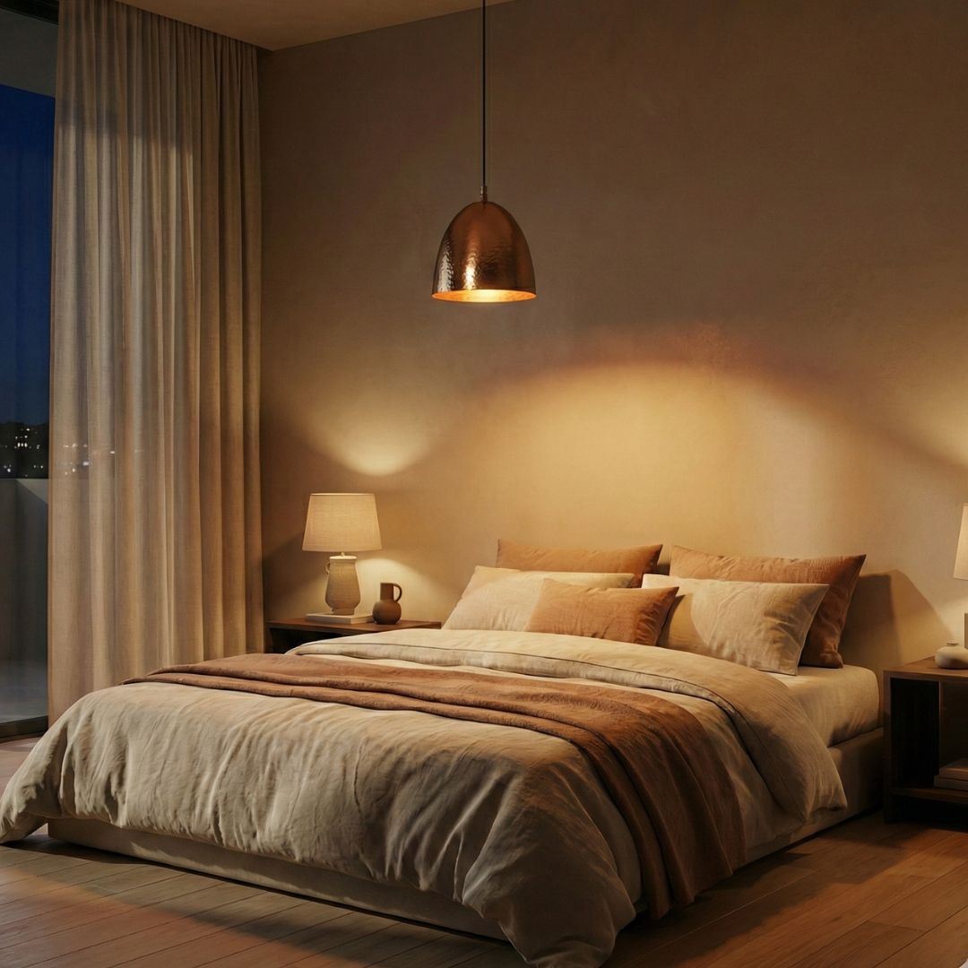 Zigh : Hammered Copper Dome Pendant Light