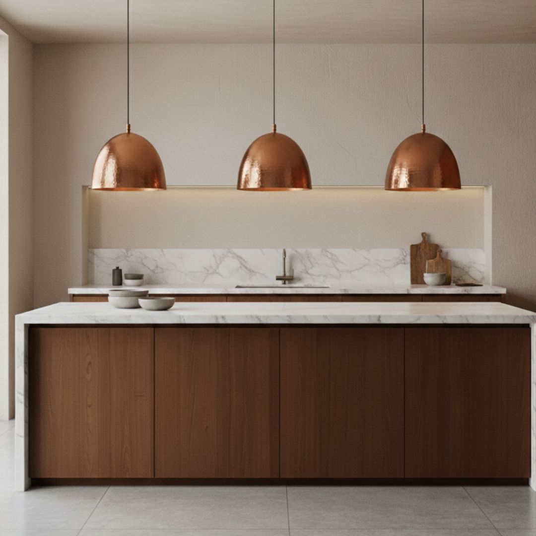 Zigh : Hammered Copper Dome Pendant Light
