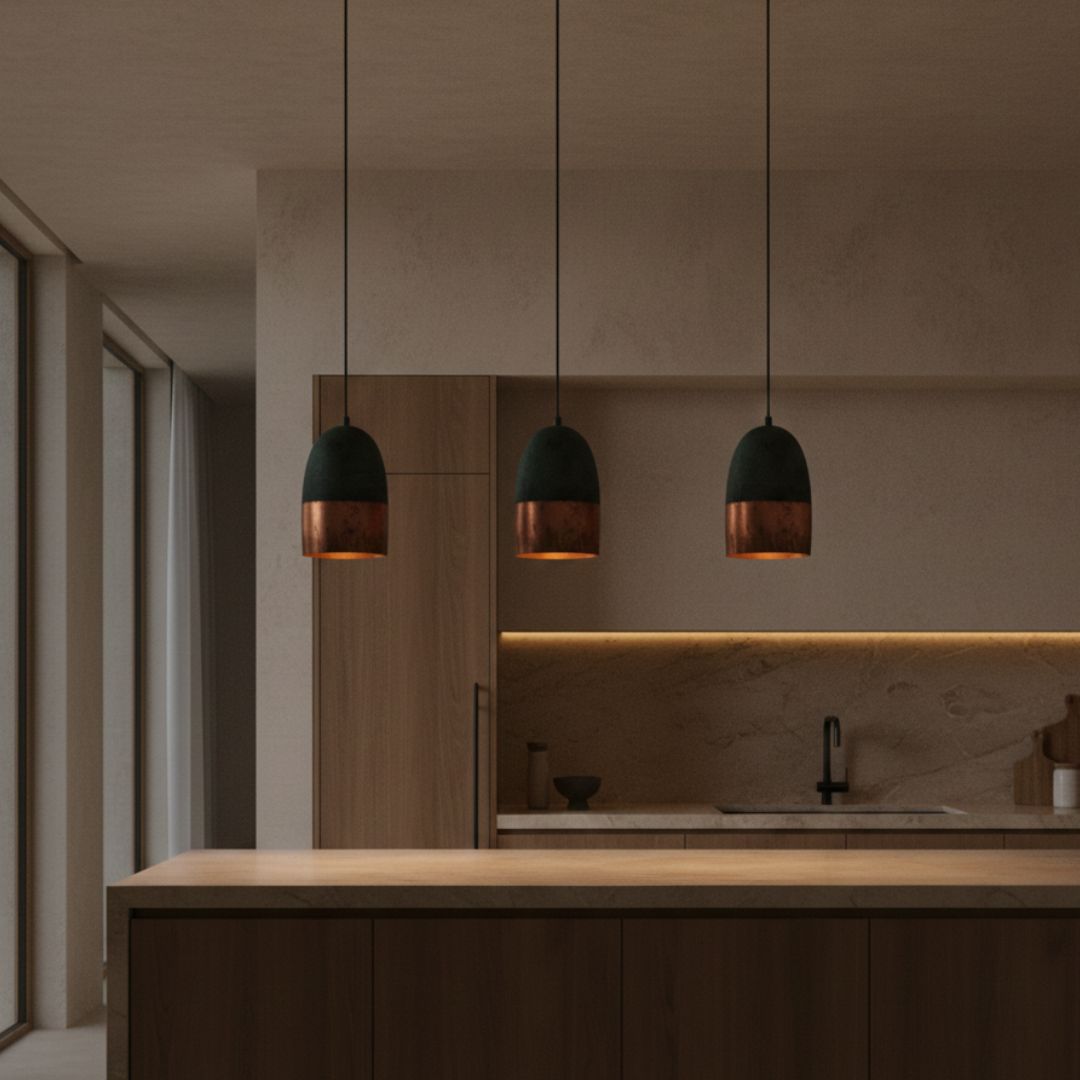 Ziri : Green Patina Copper Pendant Light